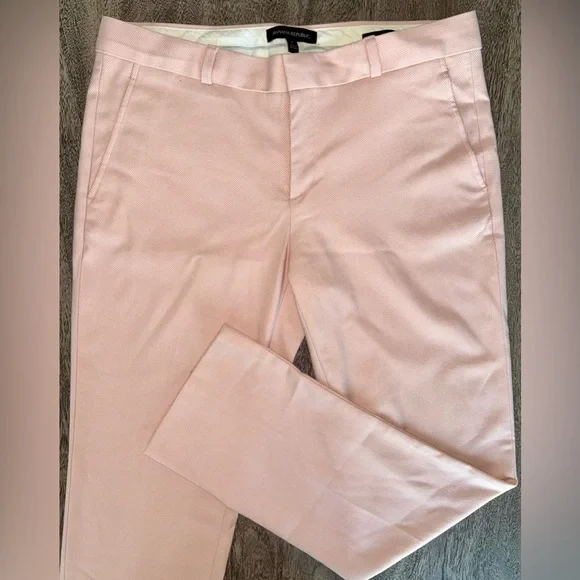 Banana Republic Ryan Herringbone Pants (Pink, Size 8, Excellent Condition) - Picture 2 of 8